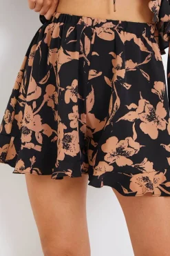 Abstract Floral Frill Co-Ord Shorts