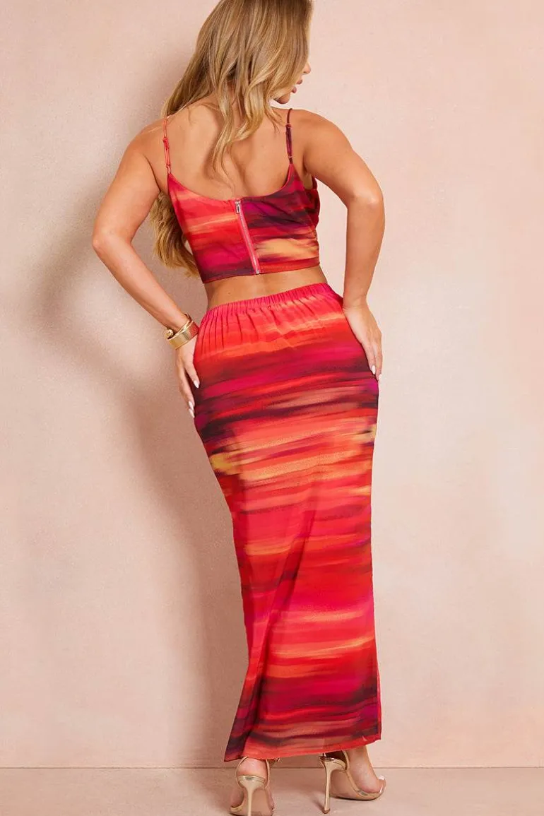 Abstract Print Co-Ord Maxi Skirt