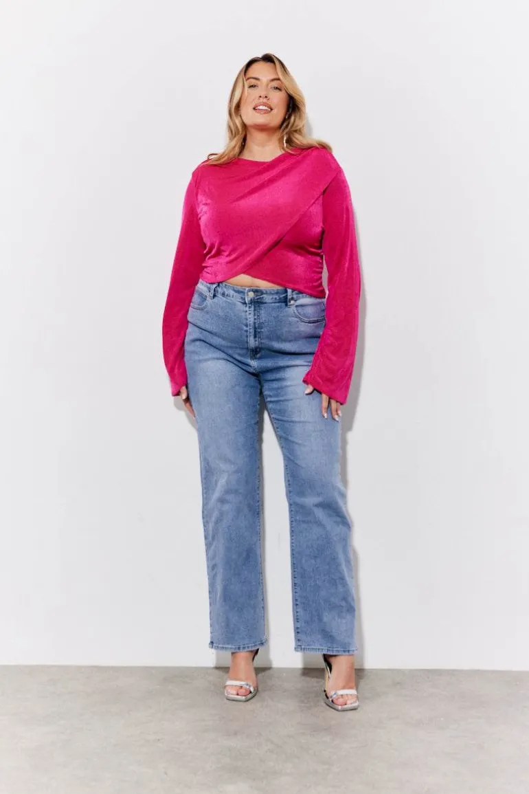 Acetate Slinky Co-Ord Wrap Crop Top
