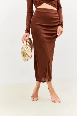 Acetate Slinky Wrap Co-Ord Skirt