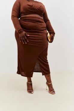 Acetate Slinky Wrap Co-Ord Skirt
