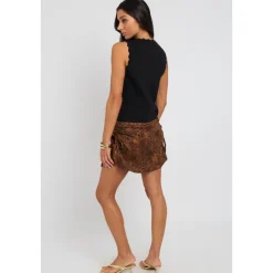 Animal Suede Mini Skirt
