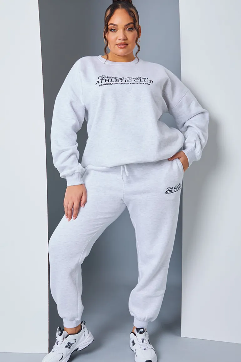 Athletic Club' Slogan Oversized Sweater