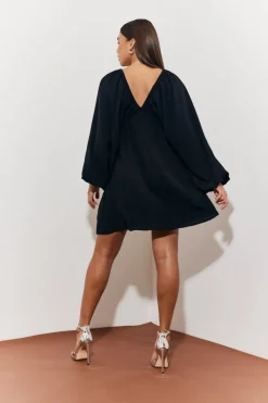 Balloon Sleeve Smock Mini Dress