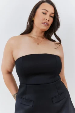 Bandeau Pocket Detail Mini Dress