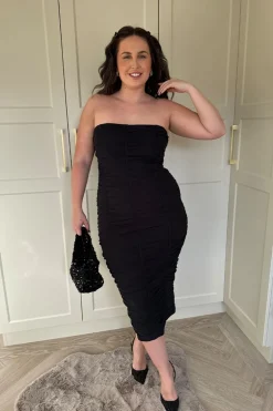 Bandeau Ruched Midaxi Dress