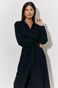 Belted Midi Shirt Dress
