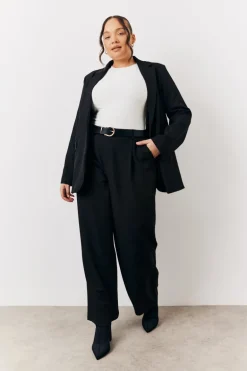 Black Relaxed Pocket Detail Blazer