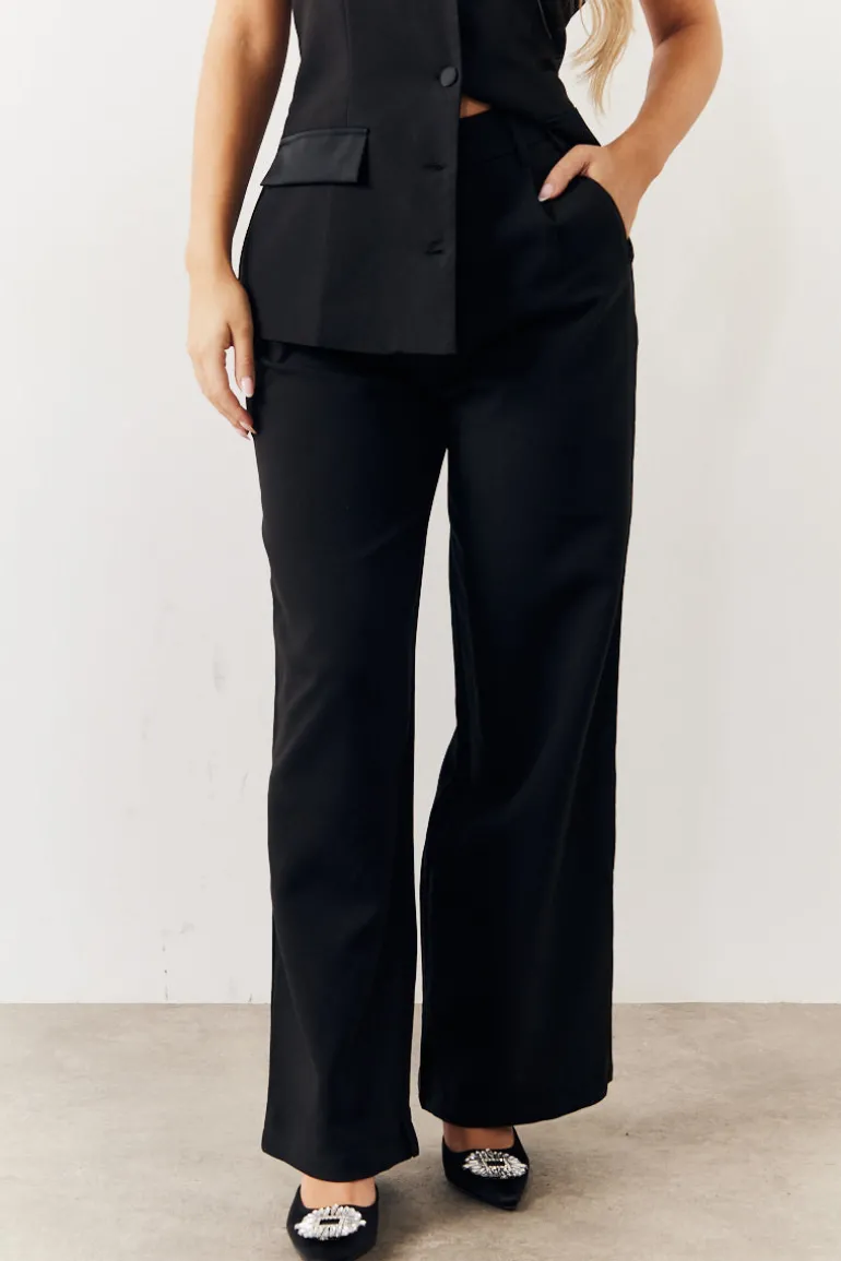 Black Tailored Wide Leg Trouser