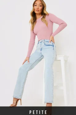 Bleach Wash Straight Leg Jean