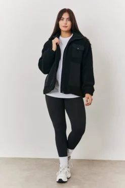 Borg Jacket With Pocket Detail