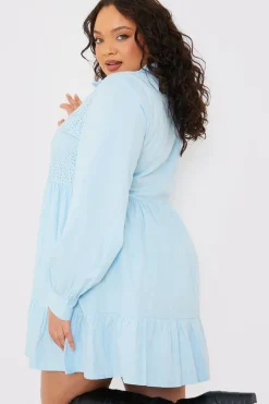 Broderie Tiered Shirt Dress