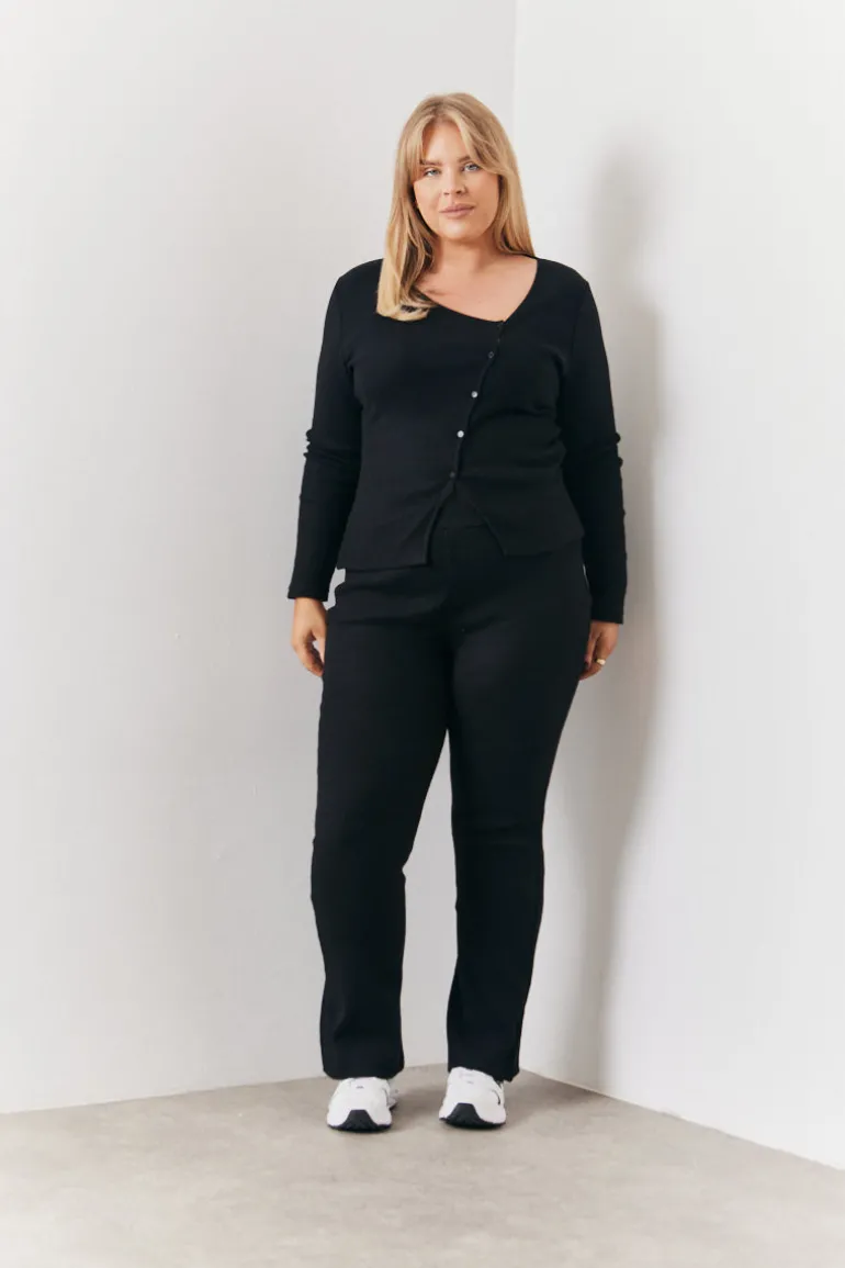 Brushed Rib Asymmetric Co-Ord Top