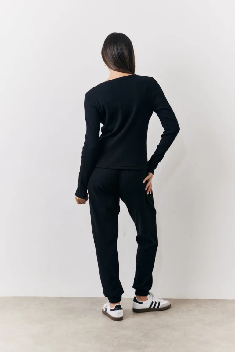 Brushed Rib Co Ord Slim Joggers