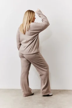 Brushed Rib Flare Leg Co Ord Trouser
