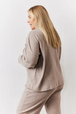 Brushed Rib High Neck Co Ord Top