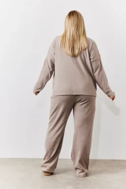 Brushed Rib High Neck Co Ord Top
