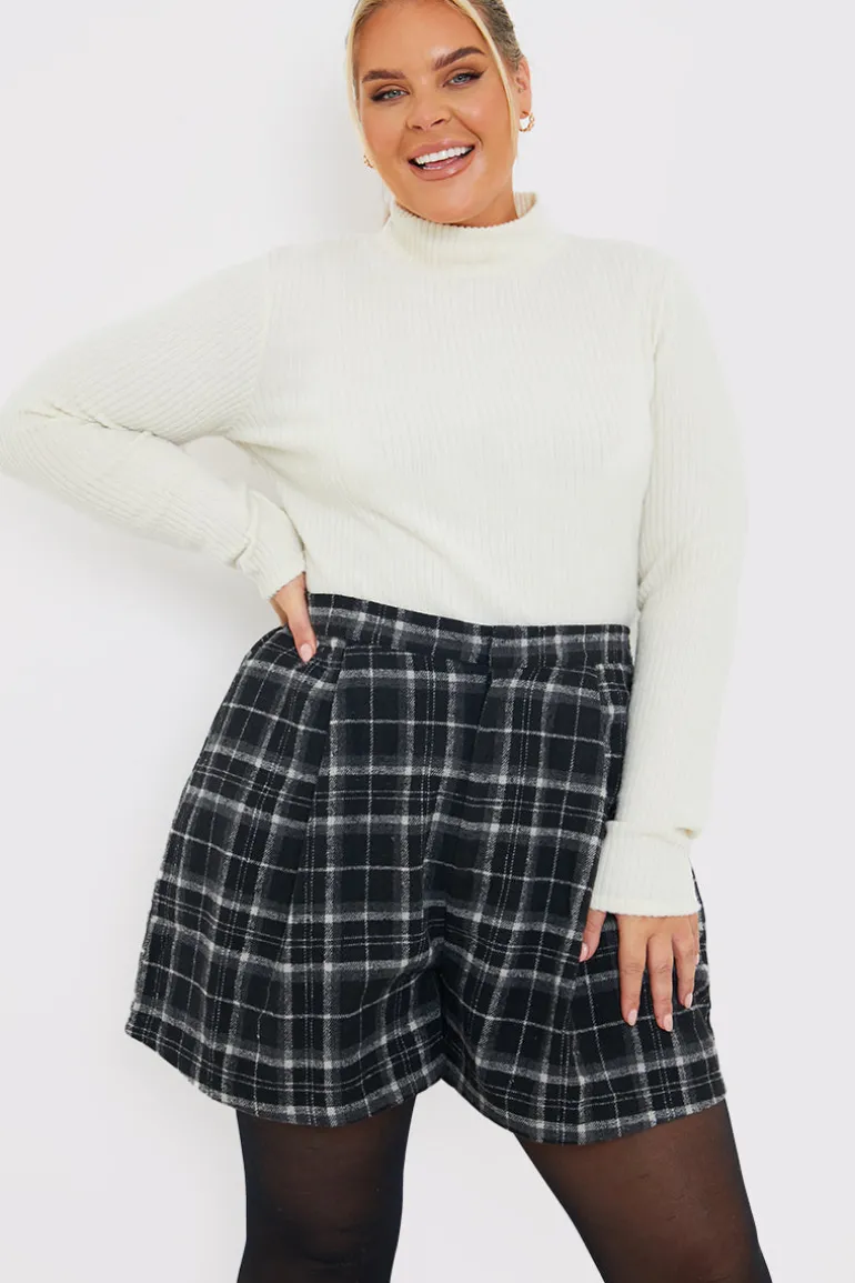 Brushed Rib High Neck Long Sleeve Top