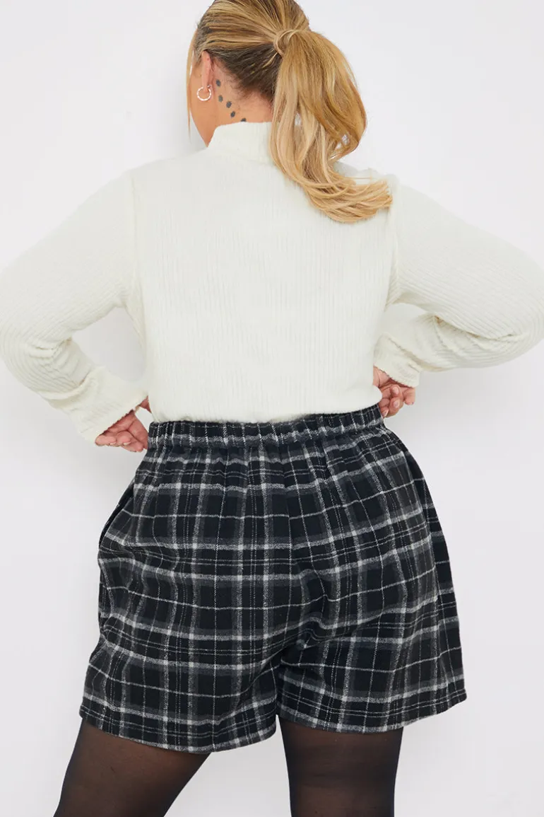 Brushed Rib High Neck Long Sleeve Top