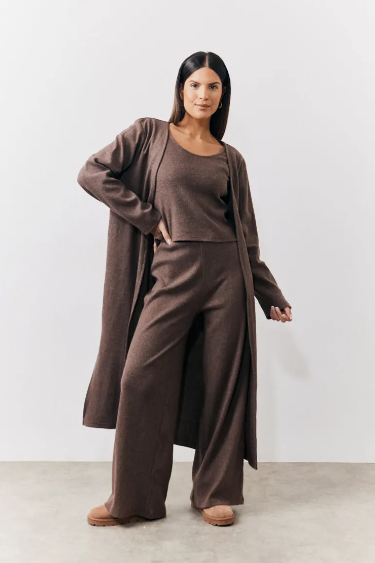 Brushed Rib Maxi Co Ord Cardigan