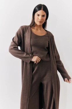 Brushed Rib Maxi Co Ord Cardigan