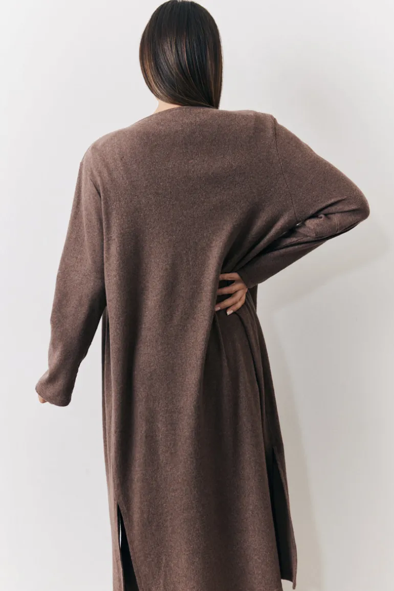 Brushed Rib Maxi Co Ord Cardigan