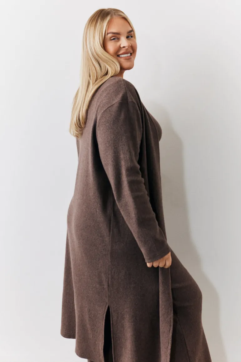 Brushed Rib Maxi Co Ord Cardigan