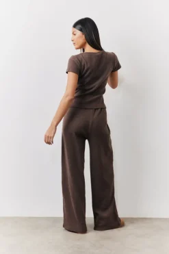 Brushed Rib Scoop Neck Co Ord Top