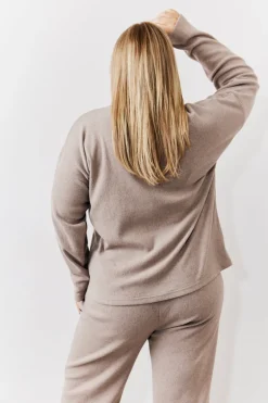 Brushed Rib v Neck Co Ord Top