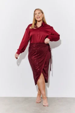 Burgundy Satin Shirt