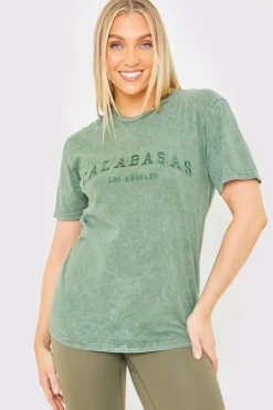 Calabasas' Acid Wash Slogan T-Shirt