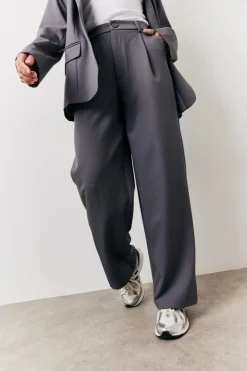 Charcoal Elastic Waist Back Trouser