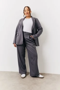 Charcoal Elastic Waist Back Trouser