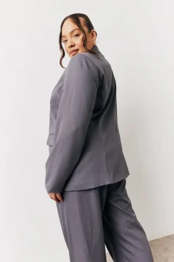 Charcoal Relaxed Pocket Detail Blazer
