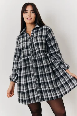 Check Smock Shirt Dress