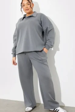 Collared Button Up Jersey Sweatshirt