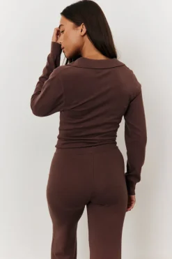 Collared Knit Jumpsuit