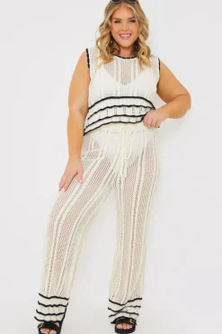 Contrast Binding Crochet Co-Ord Trouser