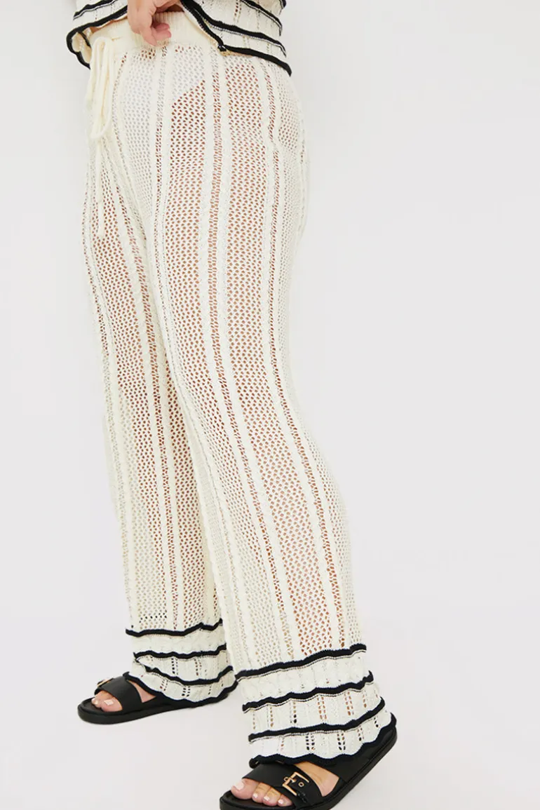 Contrast Binding Crochet Co-Ord Trouser