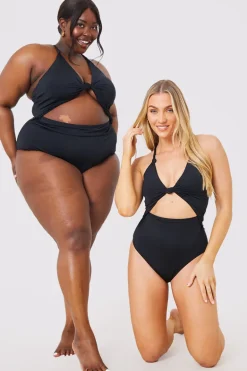 Control Knot Detail Cut Out Swimsuit