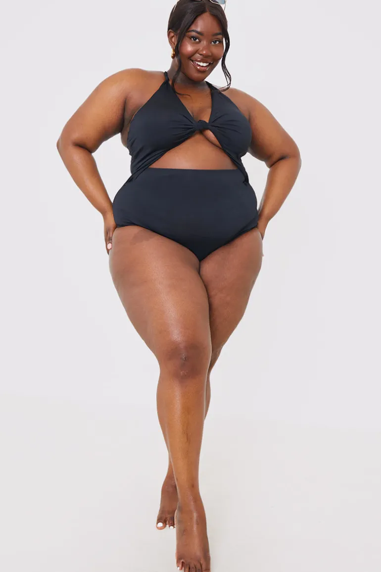 Control Knot Detail Cut Out Swimsuit