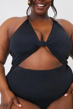 Control Knot Detail Cut Out Swimsuit
