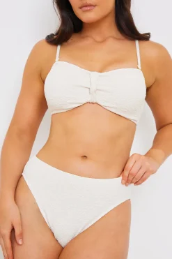 Control Textured High Waist Bikini Bottoms