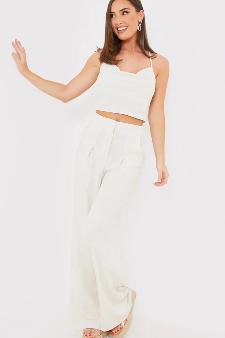 Cowl Cross Back Crop Top