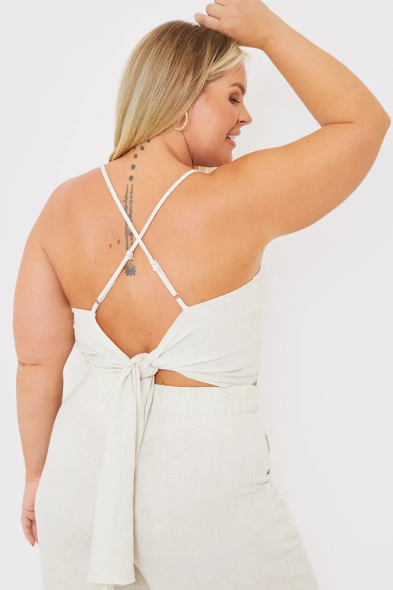 Cowl Cross Back Crop Top