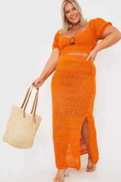 Crochet Puff Sleeve Crop Top
