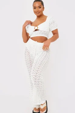 Crochet Puff Sleeve Crop Top