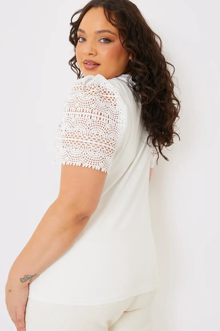 Crochet Sleeve T-Shirt