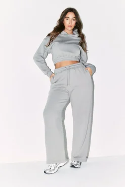 Cropped Drawstring Co-Ord Hoodie