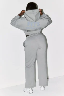 Cropped Drawstring Co-Ord Hoodie